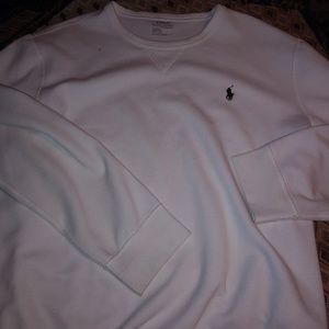 All white polo sweater